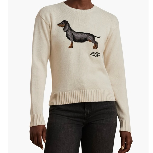 NWT Ralph Lauren Intarsia-Knit Dachshund Cotton Sweater | RARE find | RL | LRL - Picture 4 of 9